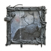 Engelsüß. Zum Gedicht "Erst jenseits der Kastanien ist die Welt" von Paul Celan. Mixed media auf Holzplatte, ca. 65x65 cm. 2020/21DSC_0066-2_bearbeitet_HG-weiss